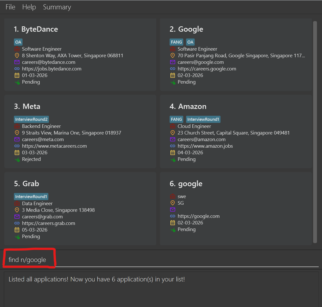 find result for 'find t/oa t/fintech'